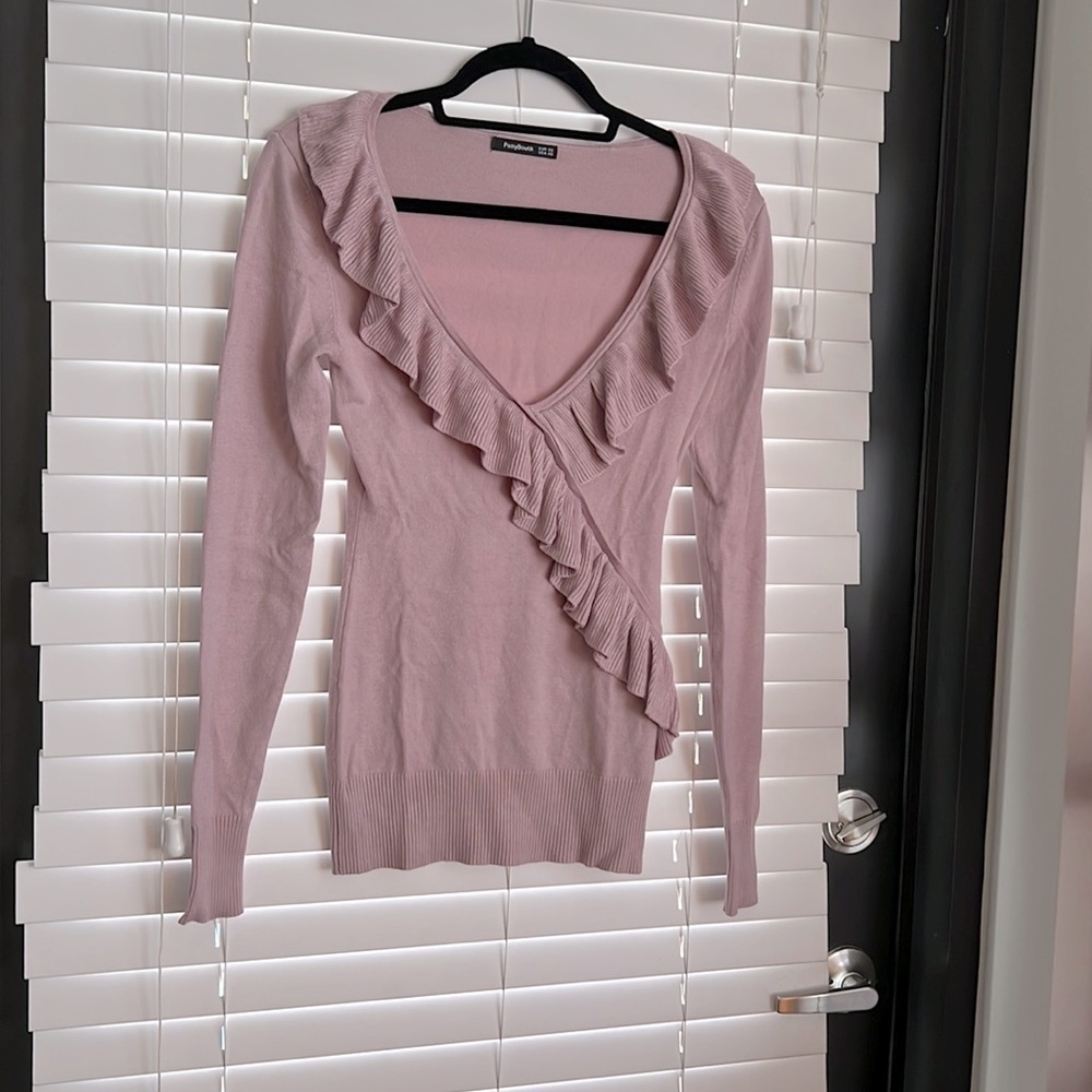 Patty Boutik Stunning Pink Ruffle Sweater! Sz Xs - Picture 4 of 8